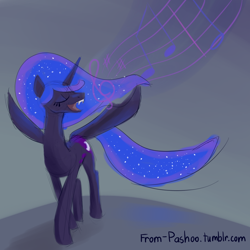 Size: 1000x1000 | Tagged: safe, artist:pashoo, imported from derpibooru, nightmare moon, 30 minute art challenge, singing, solo