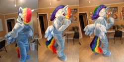 Size: 6500x3264 | Tagged: safe, artist:judhudson, imported from derpibooru, rainbow dash, human, cosplay, fursuit, irl, irl human, photo