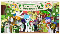 Size: 1279x726 | Tagged: safe, artist:askbritanniamlp, imported from derpibooru, surprise, oc, oc:britannia, oc:svelte, saint patrick's day, tumblr