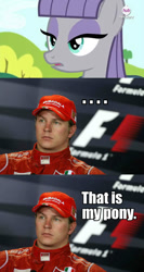 Size: 512x960 | Tagged: safe, imported from derpibooru, maud pie, maud pie (episode), ferrari, formula 1, kimi raikkonen, meme, that's my pony, that's my x