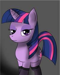 Size: 528x658 | Tagged: dead source, safe, artist:sawsta, imported from derpibooru, twilight sparkle, bedroom eyes, clothes, female, solo, stockings