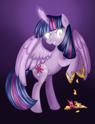 Size: 487x637 | Tagged: safe, artist:themisdolorous, imported from derpibooru, twilight sparkle, alicorn, pony, angry, crown, female, glowing eyes, jewelry, mare, regalia, solo, twilight sparkle (alicorn)