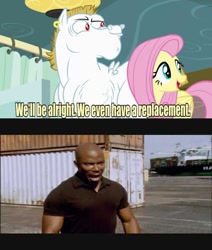 Size: 640x756 | Tagged: safe, edit, edited screencap, imported from derpibooru, screencap, bulk biceps, fluttershy, rainbow falls, dexter, exploitable meme, james doakes, meme, replacement meme, snow, snowflake, surprise motherfucker