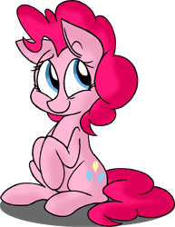 Size: 1160x1499 | Tagged: safe, artist:strangiesleepy, imported from derpibooru, pinkie pie, cute, diapinkes, female, simple background, sitting, smiling, solo, transparent background