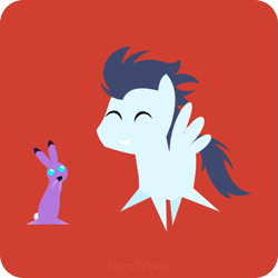 Size: 601x601 | Tagged: safe, artist:haretrinity, imported from derpibooru, soarin', rabbit, pointy ponies