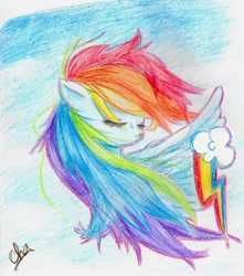 Size: 1024x1156 | Tagged: safe, artist:chacha9000, imported from derpibooru, rainbow dash, cutie mark, female, solo, traditional art