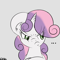 Size: 2000x2000 | Tagged: safe, artist:freefraq, imported from derpibooru, sweetie belle, angry, female, grumpy, grumpy belle, solo, sweetie belle is not amused