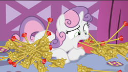 Size: 1920x1080 | Tagged: safe, edit, imported from derpibooru, sweetie belle, for whom the sweetie belle toils, female, solo, twilight scepter