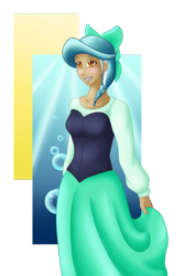 Size: 730x1095 | Tagged: safe, artist:black0eternity, imported from derpibooru, lyra heartstrings, human, ariel, clothes, disney, disney princess, dress, female, human lovers, humanized, lyriel, recolor, solo, the little mermaid