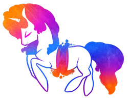 Size: 800x632 | Tagged: safe, artist:captivelegacy, imported from derpibooru, oc, oc only, oc:vivid visions, goo, pony, unicorn, candy gore, female, gore, half, mare, modular, neon, pretty, rainbow, solo