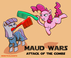 Size: 986x809 | Tagged: safe, artist:hereticalrants, imported from derpibooru, maud pie, pinkie pie, comb, parody, star wars