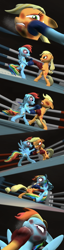 Size: 1280x4986 | Tagged: safe, artist:johnflaherty, imported from derpibooru, applejack, rainbow dash, 3d, boxing, bruised, gmod