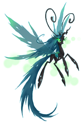 Size: 630x930 | Tagged: safe, artist:kaizerin, imported from derpibooru, queen chrysalis, breezie, breeziefied, female, flying, glowing horn, simple background, solo, species swap, transparent background