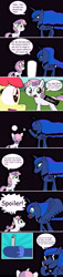 Size: 2572x11275 | Tagged: safe, artist:helsaabi, imported from derpibooru, apple bloom, princess luna, sweetie belle, comic, crossover, men in black, neuralizer