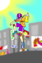 Size: 2000x3000 | Tagged: safe, artist:pixel, imported from derpibooru, apple bloom, applejack, cheerilee, rainbow dash, scootaloo, human, crossover, humanized, jet set radio