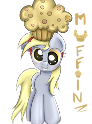 Size: 769x1038 | Tagged: safe, artist:markianatc, imported from derpibooru, derpy hooves, pegasus, pony, female, giant muffin, mare, muffin, solo