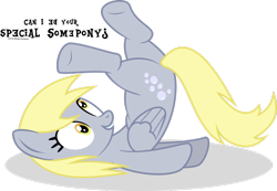 Size: 1024x707 | Tagged: safe, artist:maddieadopts, artist:oobrushstrokeoo, imported from derpibooru, derpy hooves, pegasus, pony, female, mare, question, solo, upside down