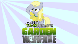 Size: 1024x576 | Tagged: safe, artist:oobrushstrokeoo, imported from derpibooru, derpy hooves, pegasus, pony, female, mare, plants vs zombies, solo