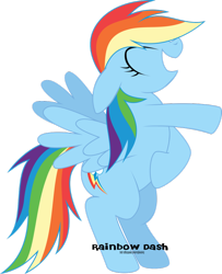 Size: 806x991 | Tagged: safe, artist:oobrushstrokeoo, imported from derpibooru, rainbow dash, pegasus, pony, bipedal, eyes closed, female, laughing, mare, open mouth, pointing, simple background, solo, transparent background