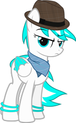 Size: 3646x5875 | Tagged: safe, artist:crimsonlynx97, imported from derpibooru, oc, oc only, oc:sky paw, pegasus, pony, hat, solo, trilby