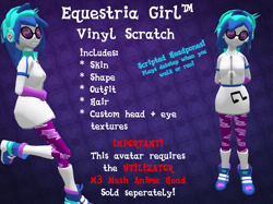 Size: 1602x1200 | Tagged: safe, imported from derpibooru, dj pon-3, vinyl scratch, equestria girls, advertisement, avatar, headphones, second life