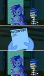 Size: 1080x1839 | Tagged: safe, imported from derpibooru, flash sentry, princess luna, equestria girls, equestria girls (movie), exploitable meme, flash's paper, luna's office, meme, vice principal luna