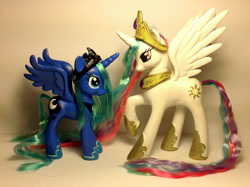 Size: 2264x1691 | Tagged: safe, artist:narxinba222, imported from derpibooru, princess celestia, princess luna, brushable, custom, customized toy, female, irl, photo, toy