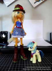 Size: 970x1333 | Tagged: safe, artist:narxinba222, imported from derpibooru, applejack, coco pommel, equestria girls, custom, customized toy, doll, female, irl, photo, toy