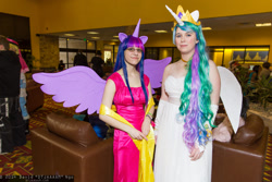 Size: 2048x1365 | Tagged: safe, imported from derpibooru, princess celestia, twilight sparkle, human, cosplay, irl, irl human, photo, twilight sparkle (alicorn)