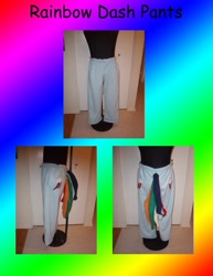 Size: 2550x3300 | Tagged: safe, artist:nekofallenone, imported from derpibooru, rainbow dash, clothes, craft, pants