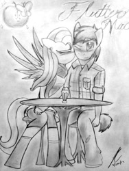 Size: 480x640 | Tagged: safe, artist:451kitkat, imported from derpibooru, big macintosh, fluttershy, anthro, blushing, cheek kiss, female, fluttermac, kiss on the cheek, kissing, male, monochrome, shipping, sketch, straight