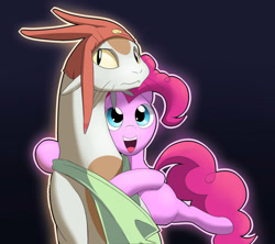 Size: 1991x1765 | Tagged: safe, artist:gsphere, imported from derpibooru, pinkie pie, crossover, hug, meow, space dandy