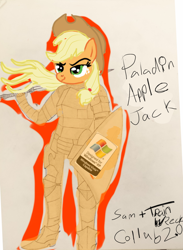 Size: 1080x1474 | Tagged: safe, artist:train wreck, imported from derpibooru, applejack, anthro, fantasy class, female, knight, paladin, solo, sword, warhammer (game), warhammer 40k, warrior, weapon, windows xp