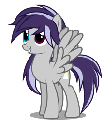 Size: 2900x3400 | Tagged: safe, artist:junkiesnewb, imported from derpibooru, oc, oc only, pegasus, pony, female, grin, heterochromia, high res, mare, simple background, smiling, solo, spread wings, transparent background, vector