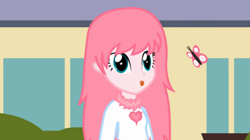 Size: 1022x573 | Tagged: safe, artist:mixermike622, imported from derpibooru, oc, oc only, oc:fluffle puff, butterfly, human, humanized, solo