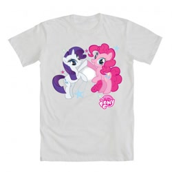 Size: 390x390 | Tagged: safe, imported from derpibooru, pinkie pie, rarity, clothes, hoofbump, shirt