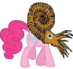 Size: 234x221 | Tagged: safe, imported from derpibooru, pinkie pie, ammonite, 1000 hours in ms paint, head swap, helix, ms paint, nightmare fuel, pinkie pie is god, prehistoric