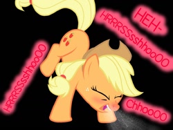 Size: 1024x768 | Tagged: safe, artist:proponypal, imported from derpibooru, applejack, female, fetish, mucus, red nosed, sneezing, sneezing fetish, solo, spit, spray