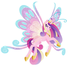 Size: 1024x983 | Tagged: safe, artist:fuyusfox, imported from derpibooru, princess cadance, breezie, breeziefied, colored wings, female, gradient wings, solo, sparkly wings, wings