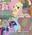 Size: 960x1078 | Tagged: safe, edit, edited screencap, imported from derpibooru, screencap, fluttershy, twilight sparkle, pegasus, pony, unicorn, magical mystery cure, big crown thingy, bipedal, duo, element of magic, female, floppy ears, frown, glare, grin, image macro, looking away, looking down, mare, meme, nervous, open mouth, pointing, raised hoof, smiling, smirk, swapped cutie marks, text, unicorn twilight