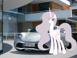 Size: 1600x1200 | Tagged: safe, imported from derpibooru, princess celestia, princess molestia, artega gt, car, irl, photo, ponies in real life, ponies with cars, solo