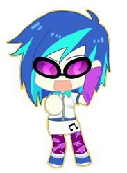 Size: 919x1256 | Tagged: safe, artist:c-minded, imported from derpibooru, dj pon-3, vinyl scratch, equestria girls, chibi, female, solo