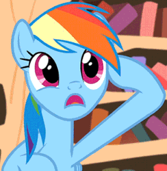 Size: 302x310 | Tagged: safe, imported from derpibooru, screencap, rainbow dash, testing testing 1-2-3, animated, female, solo