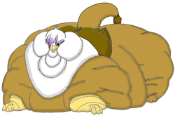 Size: 1280x861 | Tagged: safe, artist:calorie, imported from derpibooru, gilda, griffon, colored, fat, female, gildough, morbidly obese, obese, solo