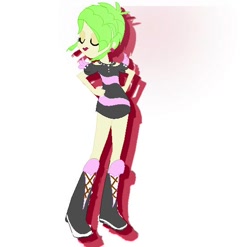 Size: 560x554 | Tagged: safe, artist:xsecretboy, imported from derpibooru, cherry crash, equestria girls, background human, female, prom, rocker, solo