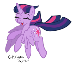 Size: 2000x1739 | Tagged: safe, artist:grayflower, artist:wonderwaifu, imported from derpibooru, twilight sparkle, alicorn, pony, eyes closed, female, flying, happy, mare, simple background, solo, transparent background, twilight sparkle (alicorn)