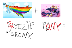 Size: 1304x876 | Tagged: artist needed, safe, imported from derpibooru, rainbow dash, twilight sparkle, alicorn, breezie, pony, 1000 hours in ms paint, background pony strikes again, bad handwriting, brony, female, mare, op is a duck, rainbow breez, twilight sparkle (alicorn)