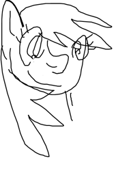 Size: 422x610 | Tagged: artist needed, safe, imported from derpibooru, rainbow dash, 1000 hours in ms paint, female, monochrome, ms paint, solo