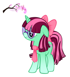 Size: 858x931 | Tagged: safe, artist:varletlegion, imported from derpibooru, oc, oc only, pony, unicorn, bow, glasses, necktie, solo