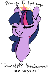 Size: 494x750 | Tagged: source needed, useless source url, safe, artist:8-bit-goat, imported from derpibooru, twilight sparkle, alicorn, pony, bust, eyes closed, female, gender headcanon, mare, mouthpiece, portrait, simple background, solo, subversive kawaii, transparent background, twilight sparkle (alicorn)